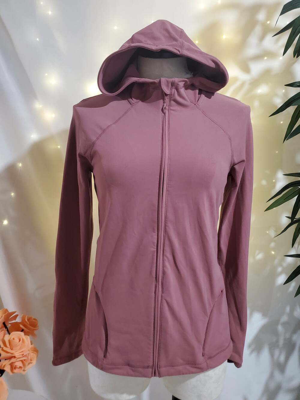 Sweaty Betty Super Soft Workout Zip Through Hoodie Womens Size S 4-6 Plum Pink